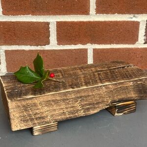 Primitive Wood Riser Handcrafted Wood Tray